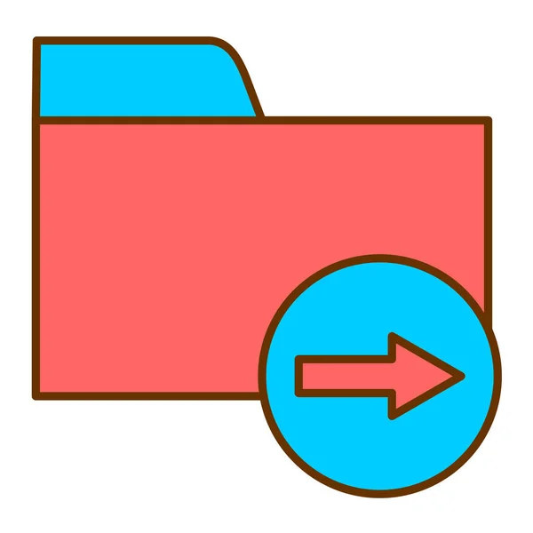 Carpeta Con Diseño Ilustración Vectores Icono Flecha — Vector de stock
