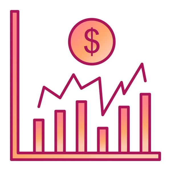 Grafico Della Crescita Finanziaria Con Simbolo Del Dollaro Disegno Illustrativo — Vettoriale Stock