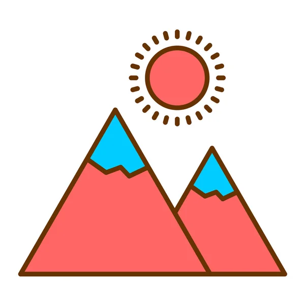 Berge Web Symbol Einfache Illustration — Stockvektor