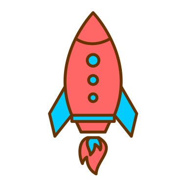 roket ikonu vektör illüstrasyonu