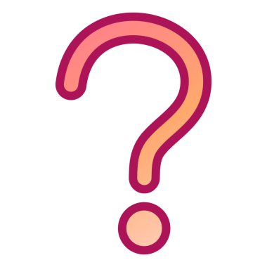 Soru işareti düz simgesi, vektör illüstrasyonu