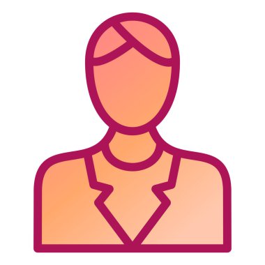 Kadın. Web simgesi basit illüstrasyon