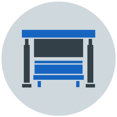 Otobüs Durağı Modern ikon vektör illüstrasyonu 