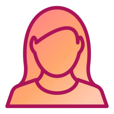 Kadın. Web simgesi basit illüstrasyon