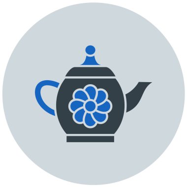 Çaydanlık. Web simgesi basit illüstrasyon