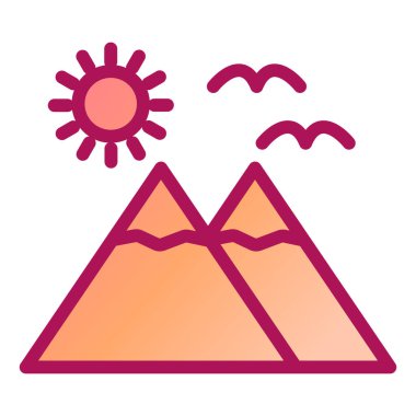 Güzel manzara. Web simgesi vektör illüstrasyonu