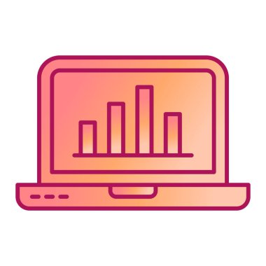 grafik ve istatistik vektör illüstrasyon tasarımlı dizüstü bilgisayar