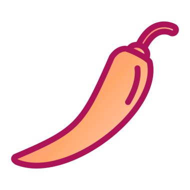 Kırmızı biber ikonu. Beyaz arkaplanda izole edilmiş web tasarımı için sıcak kırmızı biber vektör simgeleri çizgi filmi