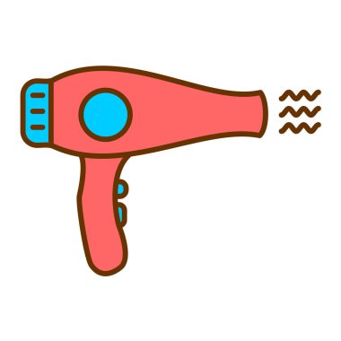 Saç kurutma makinesi ikonu. vektör illüstrasyonu