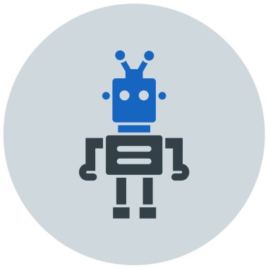 robot. Web simgesi basit illüstrasyon