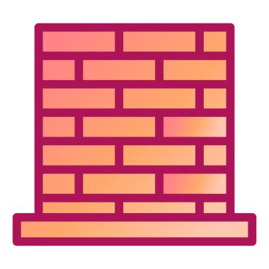 Tuğla Duvar modern simge vektör illüstrasyonu 