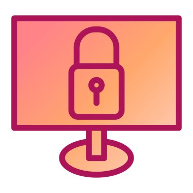 Kilit. Web simgesi basit illüstrasyon