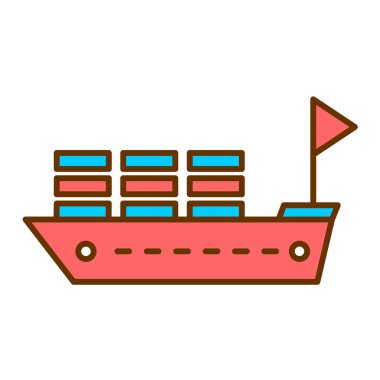 Gemi. Web simgesi basit illüstrasyon