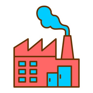 Fabrika binası ikon vektör çizimi tasarımı