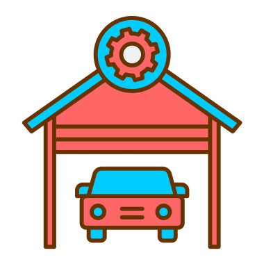 Araba tamir servis simge vektör çizim grafik tasarım