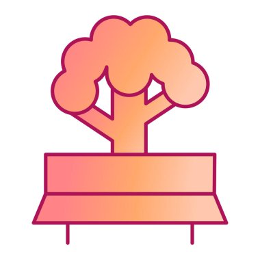 Yapraklı ağaç ve bitki vektör illüstrasyon tasarımı