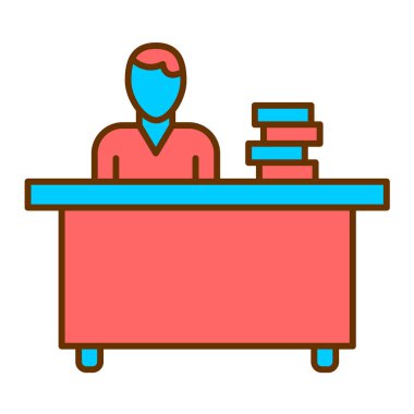 ofis çalışanı karakter çizgi film vektör çizim grafik tasarımı