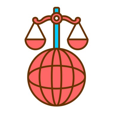 Seo ve denge sembolünün vektör çizimi. fit ve adalet işareti. izole edilmiş sınır elemanı