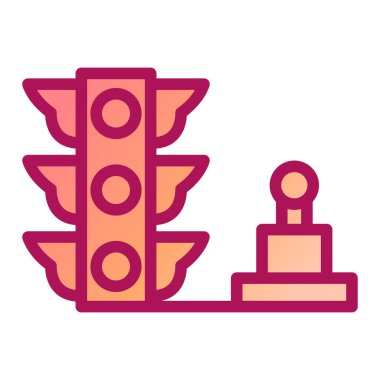 Trafik ışığı düz simgesi, vektör illüstrasyonu