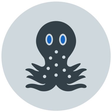 ahtapot simgesi, vektör çizimi