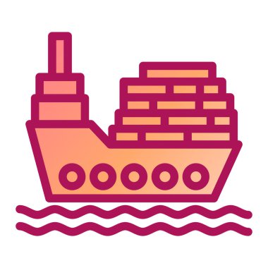 Gemi. Web simgesi basit illüstrasyon