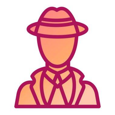 Şapkalı adam, vektör çizimi.