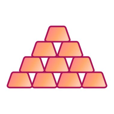 Beyaz arkaplanda altın külçeleri simgesi. vektör illüstrasyonu