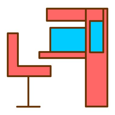 Bir tablo simgesinin vektör çizimi. beyaz arkaplanda izole.