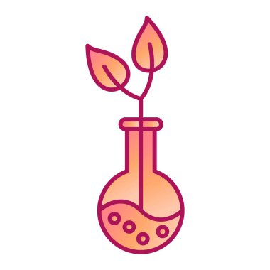 Bitki ve matara vektör illüstrasyon tasarımı ile bilimsel deney