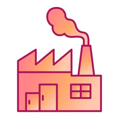 Fabrika binası ikon vektör çizimi tasarımı