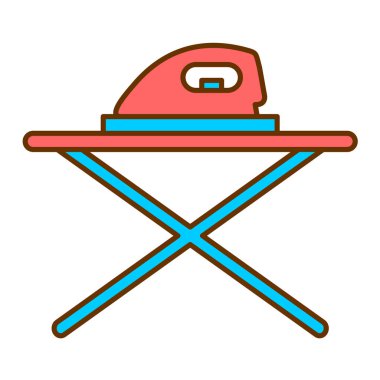 Ütü yapıyorum. Web simgesi basit illüstrasyon