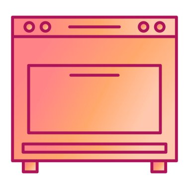 Mikrodalga fırın ikonu. Web için soba vektör simgelerinin özet çizimi