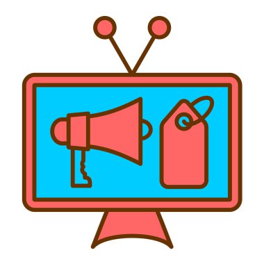 Reklam modern simgesinin vektör illüstrasyonu