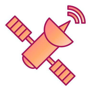 uydu anten ikonu vektörü. İnce çizgi işareti. izole edilmiş sınır sembolü çizimi