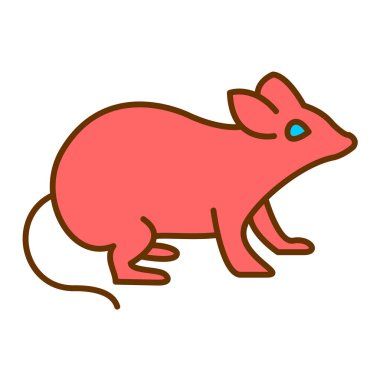 şirin çizgi film faresi, vektör illüstrasyonu