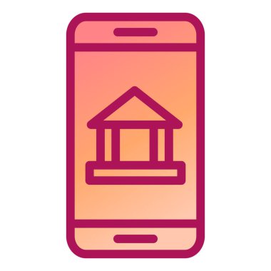 mobil bankacılık simgesi, vektör illüstrasyonu