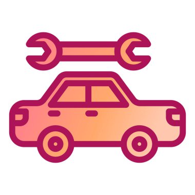 Araba tamir servis simge vektör illüstrasyon tasarımı