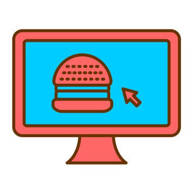 fast food ikonu vektör illüstrasyonu