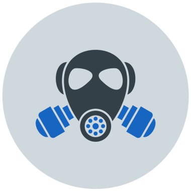 Gaz maskesi. Basit resimleme