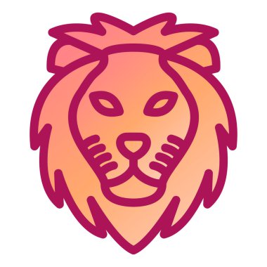 aslan başı ikon vektör illüstrasyonu