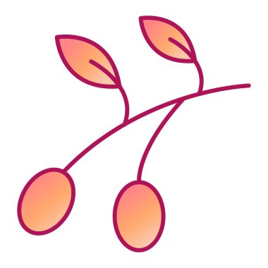 Kiraz çileği ikonu. Web için kiraz vektör simgelerinin özet çizimi