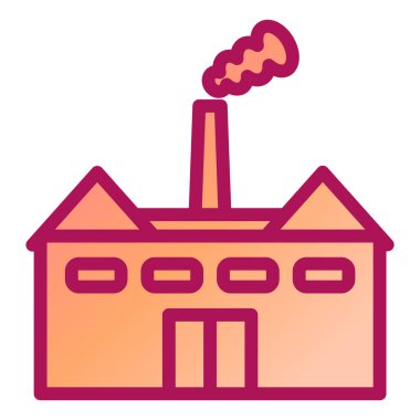 Fabrika binası ikon vektör illüstrasyonu