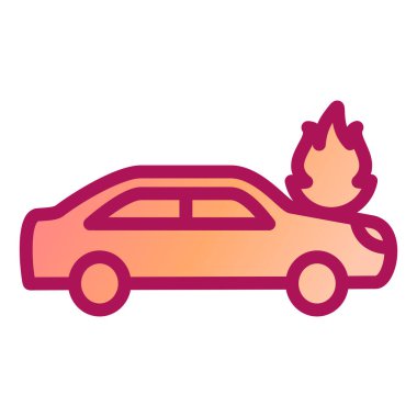 Araba kazası ikonu. Ağ için bozuk kamyon vektör simgelerinin düz çizimi