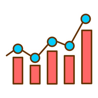 iş grafiği, grafik ve diyagram simgesi. vektör illüstrasyonu