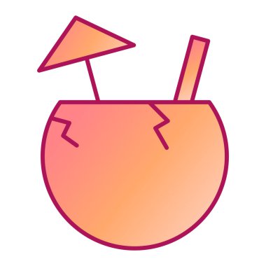 Kokteyl ikonu vektör illüstrasyonu