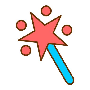 Sihirli değnek ve modern ikon vektör çizimi 