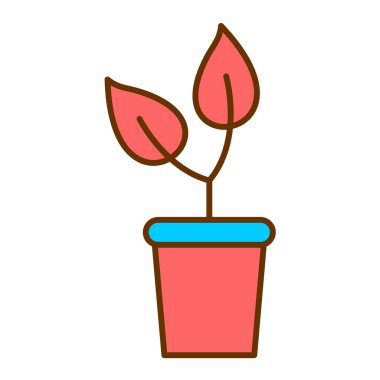 bitki pot ikonu vektör illüstrasyonu