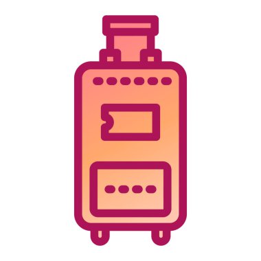 bagaj çantası ikon vektörü. Valiz taşıma tabelası. izole edilmiş sınır sembolü çizimi