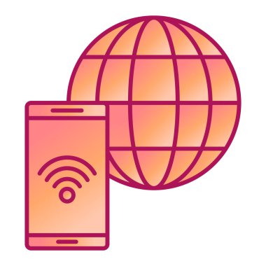 wifi ve cep telefonu vektör illüstrasyon tasarımlı akıllı telefon