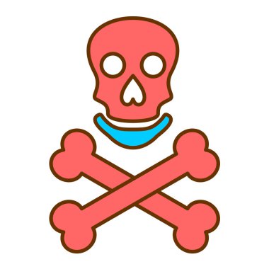 Çapraz kemikli kafatası vektör çizimi tasarımı